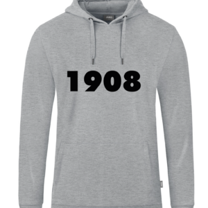 1908 Kapuzensweat Organic (grau meliert)