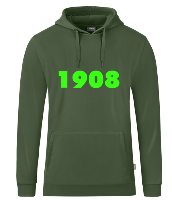 1908 Kapuzensweat Organic (oliv)
