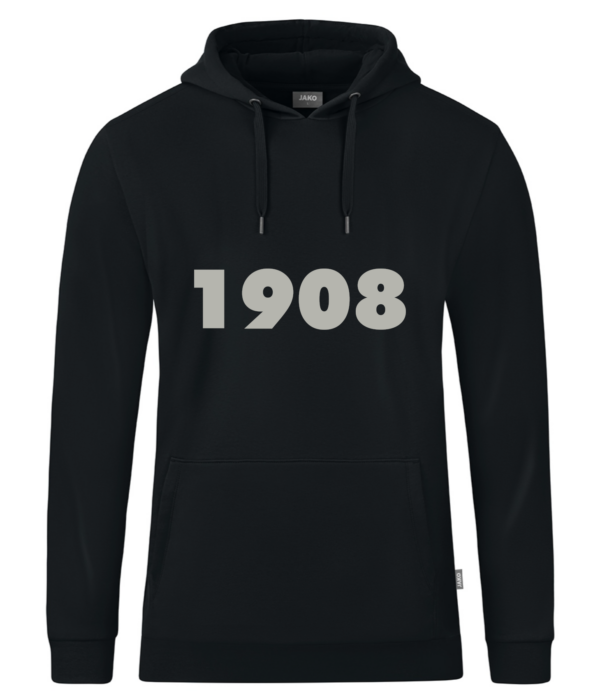 1908 Kapuzensweat Organic (schwarz)
